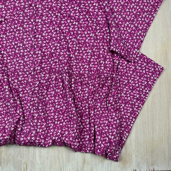 Woman Within Floral Button Up Empire Waist Pockets Midi Dress Plus 5X 38/40 - Picture 4 of 16